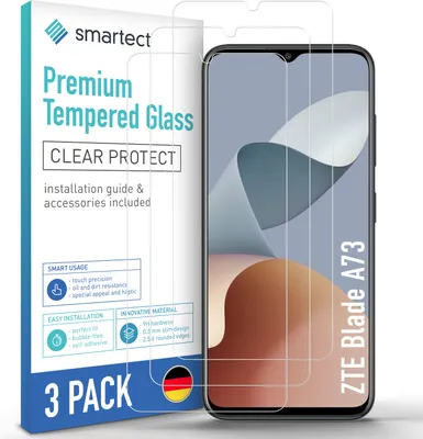 Produktbild von 3x Schutzglas Panzerfolie Klar für ZTE Blade A73 Displayschutz Hartglas Glas