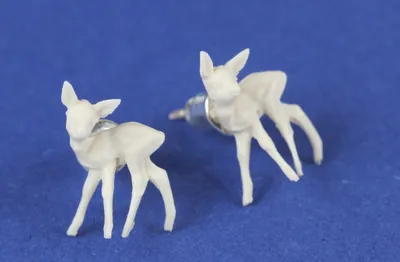 Produktbild von Reh Ohrstecker Stecker Ohrringe Rehkitz Weihnachten Hirsch weiß
