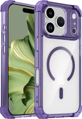 Produktbild von Magnetisch Hülle für iPhone 17 Pro Kompatibel mit Magsafe Stoßfest Militärschutz Transparente Handyhülle Lila