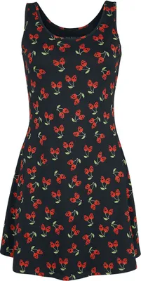 Produktbild von Rock Rebel by EMP Damen schwarzes Kleid mit Kirschen-Print XXL