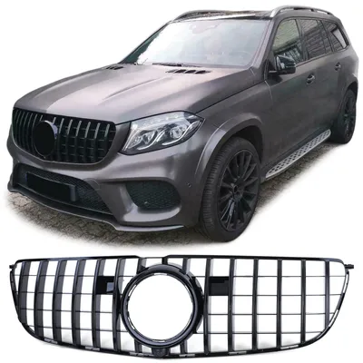 Sport Kühlergrill Schwarz Glanz passt für Mercedes GLS X166 ab 2015-2019 – Produktansicht