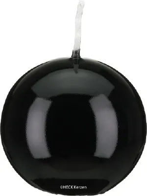 Produktbild von Kugelkerze Klarlack - hochglänzend schwarz  x 70mm, 4 Stück, gelackte Kerzen, exclusive besondere Kerzen