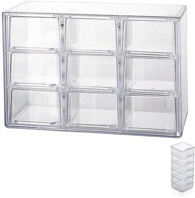 Immagine prodotto di Azomor® Cassetti trasparenti impilabili per ufficio, gioielli e articoli per hobby