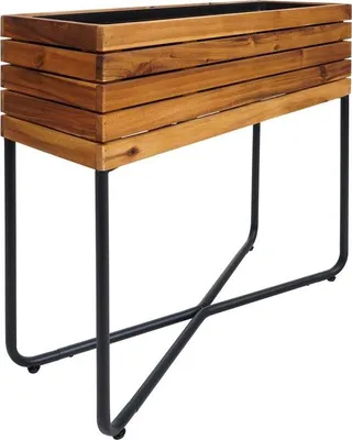 Produktbild von Pflanzenkübel rechteckig - 60x62x22 cm, braun, aus Akazienholz