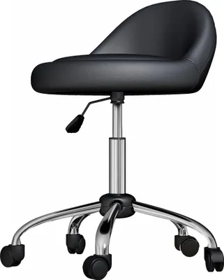 Produktbild von Arbeitshocker Drehhocker Rollhocker, höhenverstellbar, drehbare Sitzfläche, 50cm x 50 cm x 83 cm, Schwarz + Silber