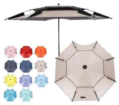 Image de Parasol de plage, résistant au vent, protection UV 50+, 200 cm, beige
