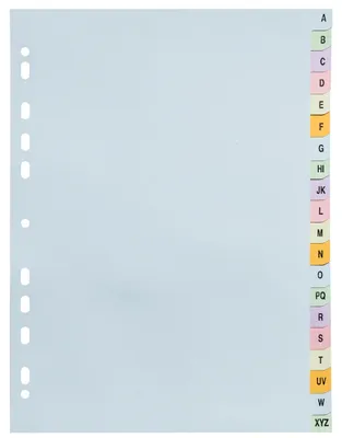 Immagine prodotto di Exacompta 20x registro A4+, RCcardboard 170g, 20 schede A-Z - colori assortiti. - 2621E