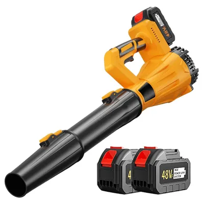 Produktbild von Starker kabelloser Laubbläser mit 11000 U/min, 6-facher Geräuschreduzierung, 2×1200 mAh Akkus, leichtem 2,96-kg-Design – ideal für Haus und Garten