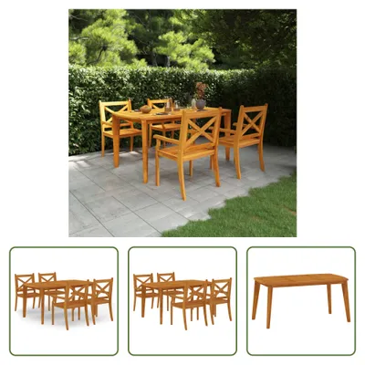 Produktbild von The Living Store 5-tlg. Garten-Essgruppe Massivholz Akazie