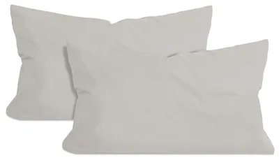 Productafbeelding van Set van 2 kussenslopen van katoen – jersey – ongeveer 40 x 60 cm, zilverkleurig