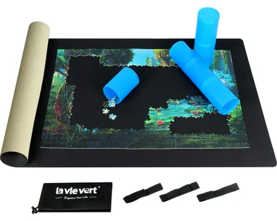 Obrázek produktu pro Neoprenové puzzle podložky Rollbar – oboustranné, černé a khaki – pro puzzle do 1500 dílků