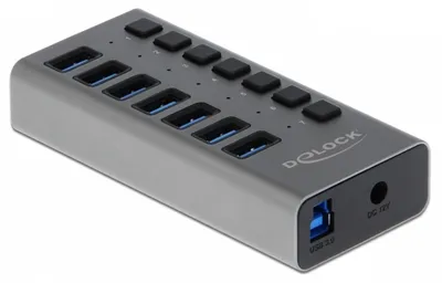 Produktbild von Delock Externer SuperSpeed USB Hub mit 7 Ports + Schalter