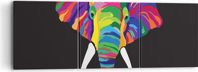 Produktbild von Bild auf Leinwand - Leinwandbild - Elefant spaß bunt tier - 90x30cm - Wand Bild - Wanddeko - Leinwanddruck - Bilder - Kunstdruck - Wanddekoration - Leinwand bilder - Wandkunst - CA90x30-2928
