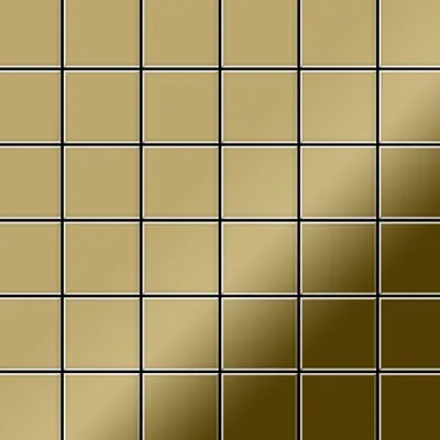 Produktbild von Mosaik Fliese massiv Metall Titan hochglanz gold 1,6mm Cinquanta-Ti-GM