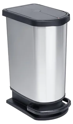 Produktbild von Rotho Abfalleimer 50 L Paso - Treteimer Geruchsdicht für 2 Müllsäcke 2x 25l - Abfallbehälter 44 x 29 x 67 cm - Mülleimer mit Softclose - Tretabfalleimer