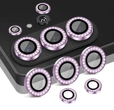 Produktbild von Kamera Linsenschutz Glas Set mit Schmucksteinen für Samsung Galaxy S26 Ultra Schutzglas Camera Linse Panzerfolie 9H Helles Violett
