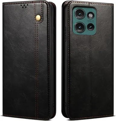 Produktbild von Motorola Edge 50 Neo Hülle - Coverup Premium Classic Klapphülle - Schwarz