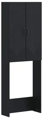 Immagine prodotto di vidaXL Mobiletto bagno HOORN, nero, 66 x 25,5 x 190 cm, materiale composito di legno