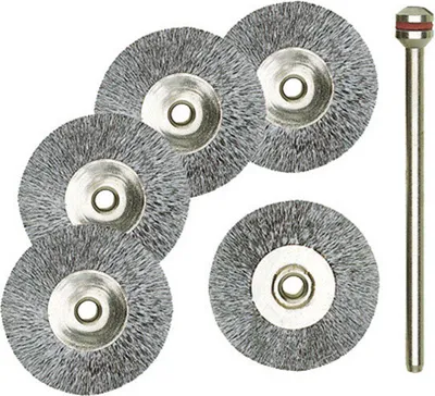 Immagine prodotto di Proxxon Stahldrahtbürste, 5 Stück (Durchmesser 22mm, +Träger) 28952