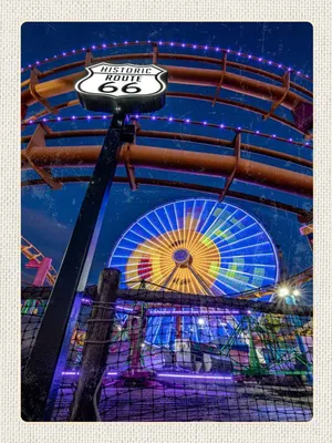 Produktbild von vianmo Holzschild 40x30 cm USA Amerika Historic Route 66 Park Bildmotiv Reisemotiv