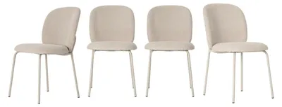 Image de CALICOSY - Lot de 4 Chaises en tissu avec pieds en métal H85 cm - NOA