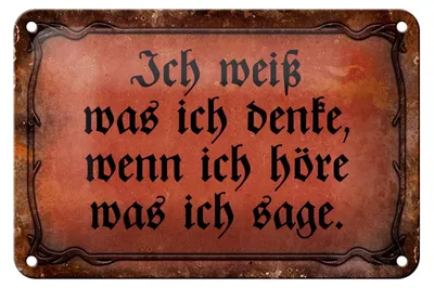 Produktbild von Blechschild Spruch 18x12cm ich weiß was ich denke wenn