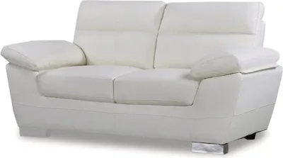 Immagine prodotto di Divano in Tessuto in fibre di pelle / PVC "DALLAS" - 2 posti - Bianco