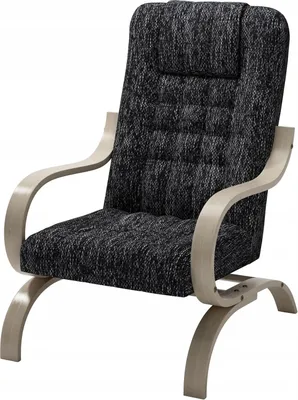 Zdjęcie produktu dla LIKMA Czarny z Brązowym Fotel Pikowany Finka Tapicerowany z Podłokietnikami Stelaż Bukowy 150 kg 64x97x83 cm