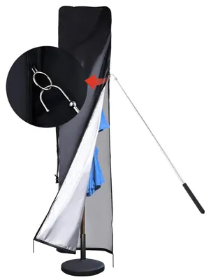 Produktbild von Schutzhülle Sonnenschirm Wasserdicht 420D Oxford für Ampelschirm Doppelsonnenschirm 230x52x62cm