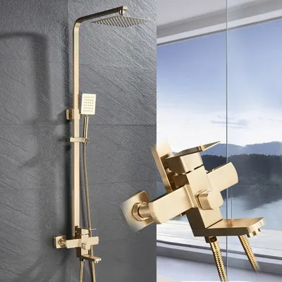 Obrázok produktu pre Zlatá sprchová batéria Sprchový mixér Sprchová súprava Rain Shower Sprchový panel