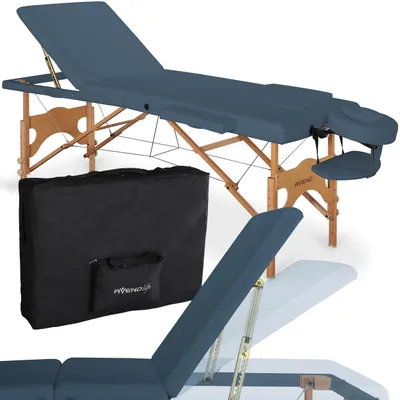 Produktbild von Habys Massageliege Eden | Klappbar Mobile | Massagebett | Tragebares Höhenverstellbar | Holz Marineblau Blau
