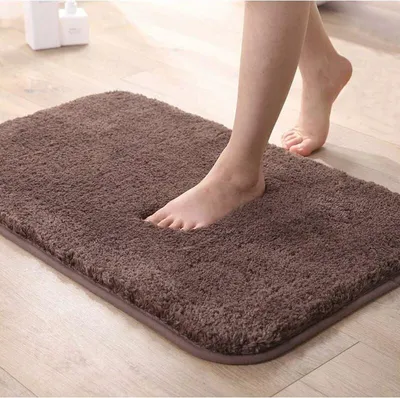 Obrázek produktu pro Extra silná, protiskluzová a savá koupelnová předložka do koupelny, žinylková podložka, kterou lze prát v pračce (hnědá, 40 x 60 cm)
