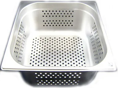 Produktbild von GN 2/3 Gastronormbehälter GN-Behälter Edelstahl  9,5 Liter Tiefe 150mm gelocht