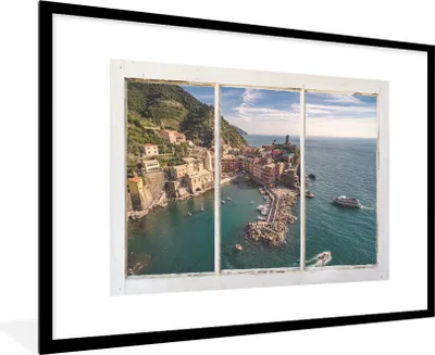 Produktbild von MuchoWow® MuchoWow® Gerahmtes Poster Aussicht - Insel - Wasser 90x60 cm - Poster mit zchwarzem Bilderrahmen - Wanddekoration - Fotos