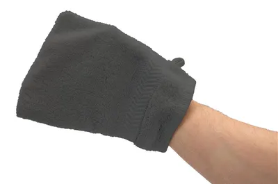 Zdjęcie produktu dla Gąbka do mycia – rękawiczka do mycia – ciemnoszara – 15 x 21 cm – rękawiczka kąpielowa