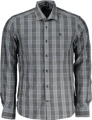 Produktbild von Herren Langarmshirt Grau im Karo-Design aus Recycelten Fasern