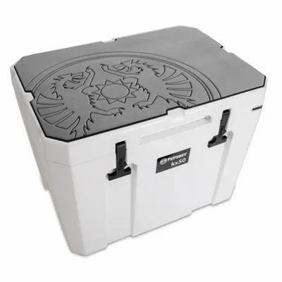Produktbild von Petromax Haft-Auflage für Kühlbox kx50, grau mit Drachenemblem, selbstklebend...