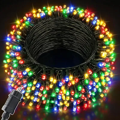 Obrázok produktu pre LED svetelný reťazec pre vianočný stromček, určený na vnútorné aj vonkajšie použitie, s napájaním zo siete a časovačom – 8 režimov osvetlenia – funkcia pamäte