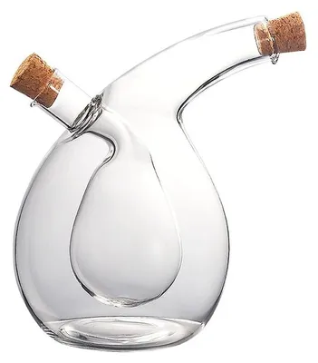 Öl- und Essigspender 2-in-1, Glasflasche mit Korken, 350 ml