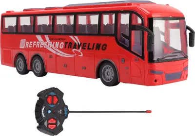 Obrázok produktu pre 1/30 diaľkovo ovládaný model autobusu, elektrický, bezdrôtový, simulácia, veľká RC hračka s červenou cestou