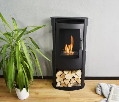 Produktbild von GLOW FIRE Ethanol Kamin 'Göteborg' | Ethanolofen in schwarz mit 6 Std. Brenndauer und 2 KW Heizleistung | HxBxT: 97,8x50x30 cm