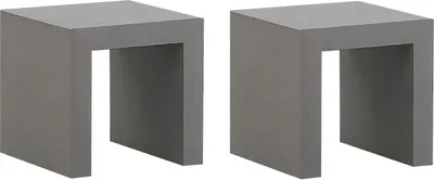 Produktbild von BELIANI Sitzhocker 2er Set Grau aus Beton Matt Rechteckiges Stuhl Set Modernes Design Industrieller Stil