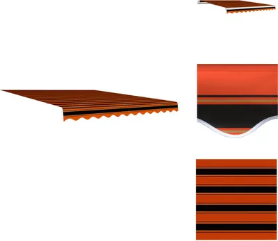 Produktbild von vidaXL Markisenbespannung Canvas Orange & Braun 350x250 cm -  Markisen