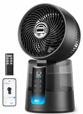 Produktbild von Dreo DR-HEC006S, Haushalts-Lamellenlüfter, Schwarz, 20 dB, 150°, Berührung, Fernbedienung, 12 h