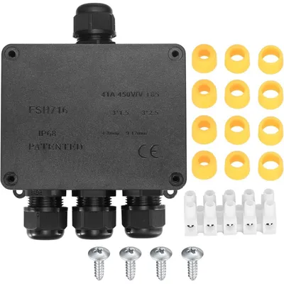 Productafbeelding van Waterdichte aansluitdoos IP68, kabelconnector voor buiten, 4-voudig