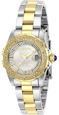 Productafbeelding van Invicta Angel 28443 - Dameshorloge - Quartz uurwerk - Roestvrij staal met parelmoer wijzerplaat - 30 mm
