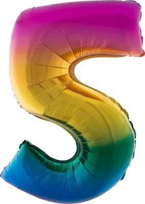 Produktbild von XXL Zahlen Folienballon 100 cm - Regenbogen 5