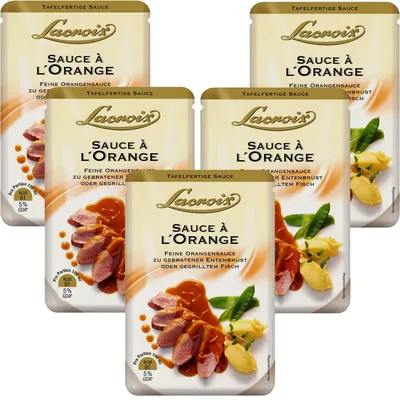 Immagine prodotto di Lacroix Sauce a l'Orange Salsa fine all'arancia per la carne 150ml confezione da 5