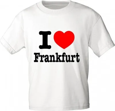 Produktbild von Kinder T-Shirt - I love FRANKFURT - 06939 - weiß - Gr. 86-164 Größe - 98/104