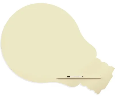 Produktbild von Symbol-Tafel Skinshape Glühbirne lackiert 75x115cm RAL 1013 perlweiß.